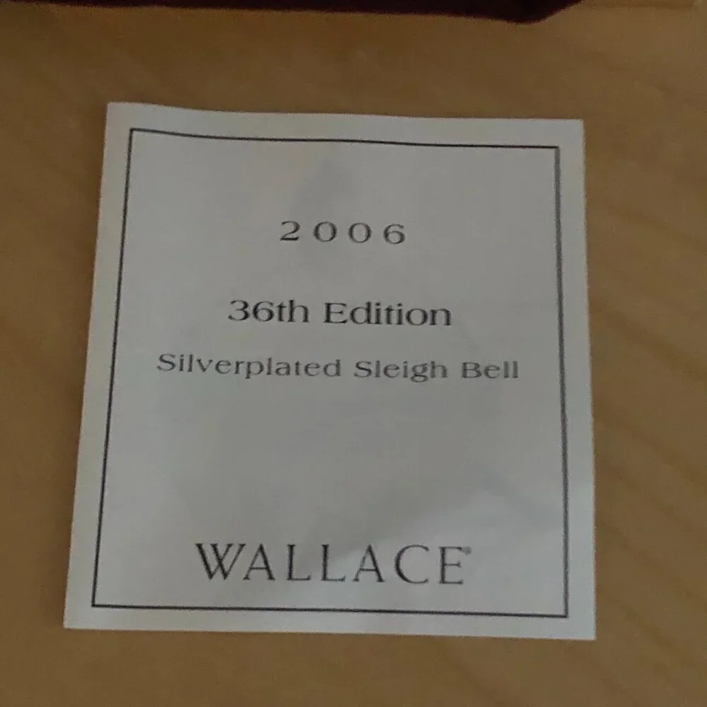 Wallace Silversmiths 2006 Silver Sleigh Bell - 36th Limited Edition